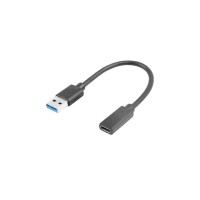 Кабел/преходник Lanberg USB-C (F) -> USB-A(M) cable 0.15 m